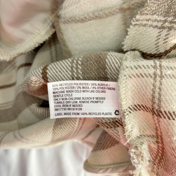 Knox Rose Womens M Oversized Shacket Jacket Brown Multi Plaid Brushed Flannel - Picture 3 of 4